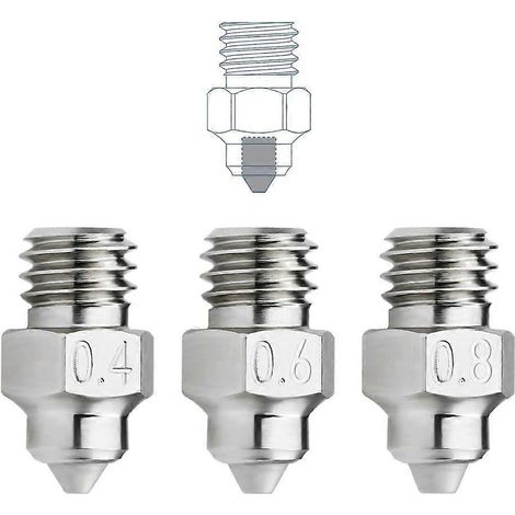 Buses d'imprimante 3D MK8 (0,4/0,6/0,8 mm, lot de 3), compatibles avec les séries Ender 3, CR-10, CR-5/6 et Ender 3 S1 Pro. (1/5)