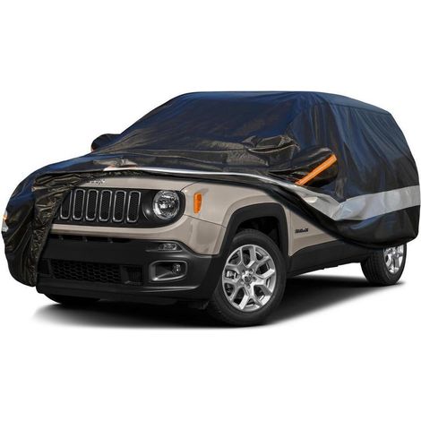 Autoabdeckung 10 Schichten Wasserdicht Atmungsaktiv für Jeep Renegade (2014-2023) Schwarz (1/5)