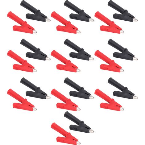 10 Pièces Pinces Crocodiles Isolées pour Tests Électroniques et Sécurité (1/5)