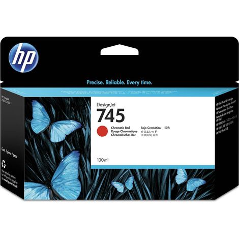 HP 745 130-ml DesignJet Chromatic Red Ink Cartridge cartucho de tinta 1 pieza(s) Original Rendimiento estándar