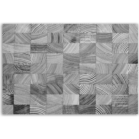Tableau abstrait textures noires et blanches