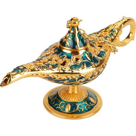 Lampe Aladdin Creuse Métal Sculpté - Pot Magique Génie Décoratif Lumineux (2) (1/5)