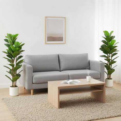 Lot 2 Figuiers Lyre Artificiels 120cm - Pots Plastique - Troncs Bois Massif - Idéaux Pour Salon ou Bureau Moderne. (1/5)