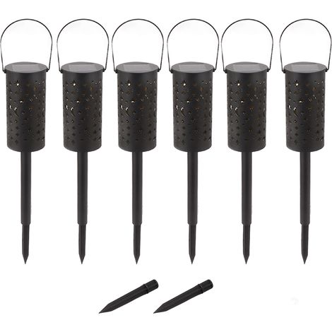 Ortviai Lampes solaires d'extérieur 6 pièces – Appliques jardin étoile et lune, étanches, avec panneau solaire intégré (1/5)