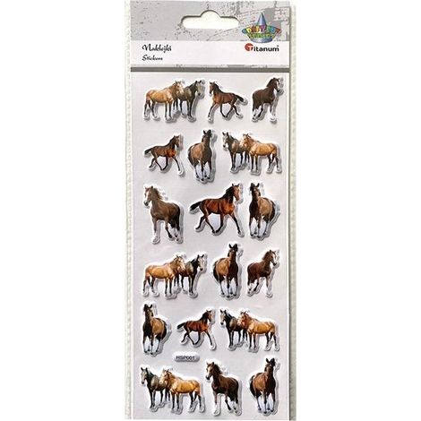 Pegatinas suaves convexas de caballos, 18 unidades