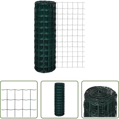 vidaXL Clôture pour chiens - Clôture euro Acier 25 x 1,2 m Vert (1/5)