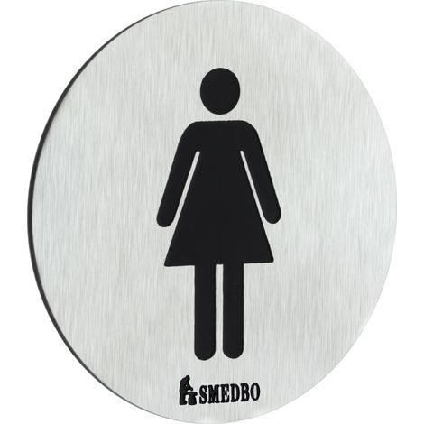 Smedbo XTRA - WC Schild Damen in Edenstahl gebürstet, Selbstklebend FS956 (1/2)