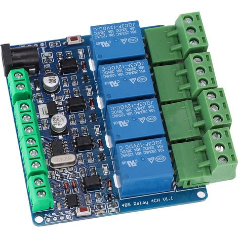 Module relais 4 canaux 12 V, entrée de commutation haute précision pour communication RS485/TTL (1/5)