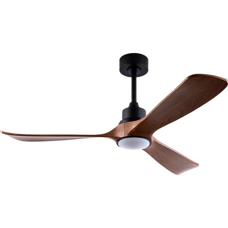 Deckenventilator mit Licht 132cm Fernbedienung Reversibler DC-Motor ABS Modern Schwarz und Dunkler Nussbaum (1/5)