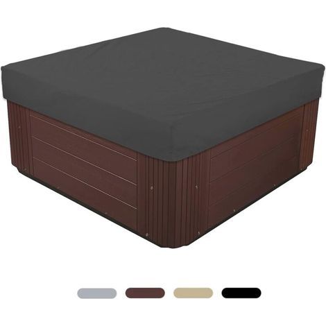 Couverture thermique universelle pour spa – Oxford 210D résistant UV, noir 228 x 228 x 30 cm (1/5)