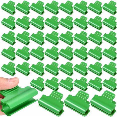 Serre Film Pince Fixations, 50 Pièces Pince de Serre Vert, Clip Cerceau Tunnel de Filet en Plastique, Fixations pour Support d'Extension de Plantes, Cadre, Abris(8mm) (1/5)