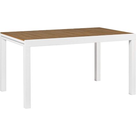 Mesa extensible Rebecca Mobili Arayan 73x140x90 Aluminio Polywood Blanco Marrón Moderno Para montar (1/5)