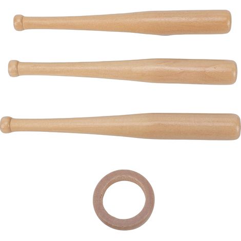 Baseball-Ständer aus Holz, Aufbewahrungsmöglichkeit für Schläger und Ringe, für den Schreibtisch, Originalholzfarbe (1/5)