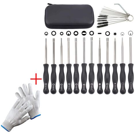 Lot de 12 Outils de réglage de carburateur avec Gants ,Tournevis acircle pour Petit Moteur 2 Temps pour Husqvarna pour STHIL pour débroussailleuse Echo tronçonneuse (1/5)