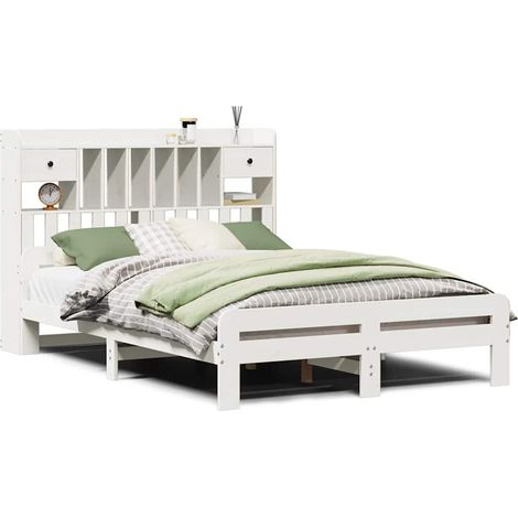 Maison Exclusive - Letto Libreria senza Materasso Bianco 140x190 cm Legno di Pino