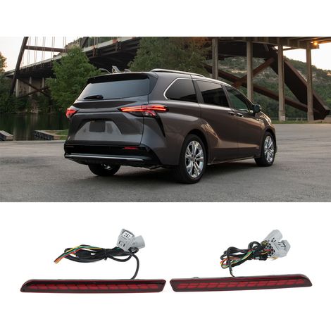 LED-Rückleuchten (ein Paar, links und rechts) mit Brems-, Blinker- und Tagfahrlichtfunktion (Drachenschuppenmuster) für Toyota Sienna 2021-2023 (1/5)