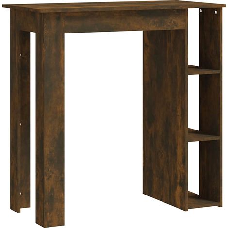 Maison Exclusive - Mesa alta con estante roble ahumado 102x50x103 (1/5)