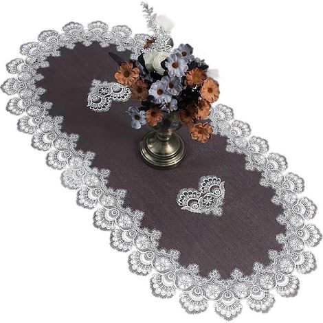 Nappe en polyester élégante, protection de réfrigérateur, nappe en dentelle brodée multicolore pour salle à manger (1/5)