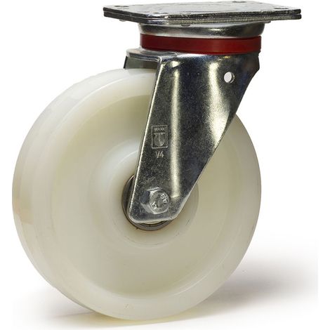 Roulette pivotante diamètre 150 mm roue polyamide 6 blanc renforcée - 900 Kg (1/2)