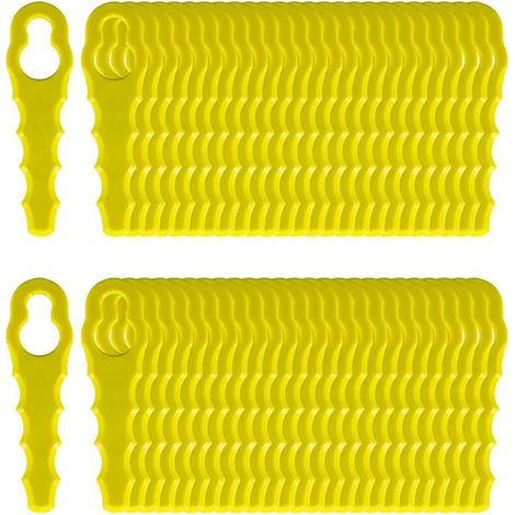 50 pièces Lames de Rechange For Ryobi Coupe Bordure, Têtes Double Lames Dentelées RAC155 RAC157 RAC158 (1/4)