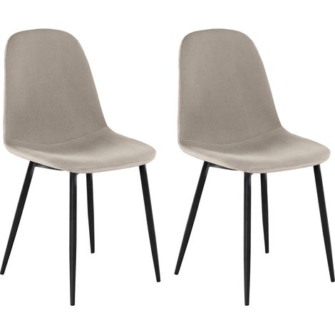 Miller-Chaise de salle à manger en tissu gris clair paquet de 2 (1/2)