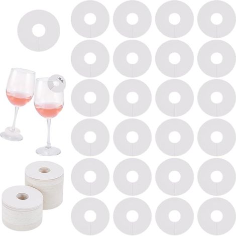200Pcs Étiquette de Nom de Boisson en Papier pour Verres à Vin 50mm Ronde Marqueur Verre Vin Breloque de Verre à Vin Vierge Marqueur D'Identification pour Invités Fête (1/5)