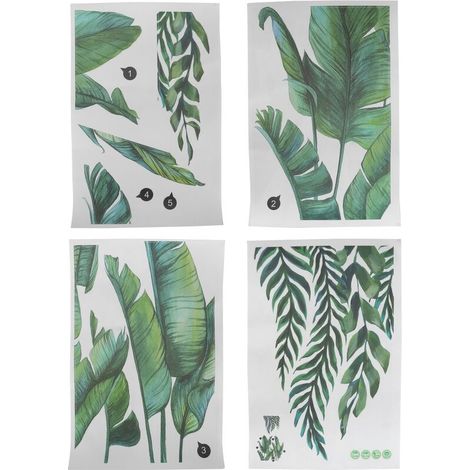 Jeffergarden Autocollants muraux à motifs de plantes vertes, sparadrap muraux pour enfants, chambre de bébé, décor de salon et de bureau-DOU