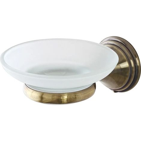 Portasapone a muro in acciaio finitura bronzo Iris (1/2)