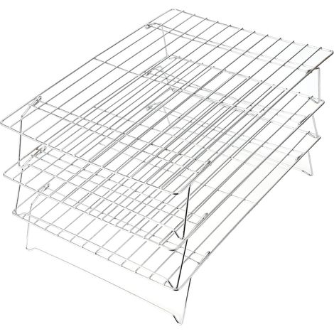 Grille de refroidissement pliable à trois niveaux pour la cuisson des gâteaux et des biscuits, support pour plateau de réfrigérateur, cuisine (1/5)