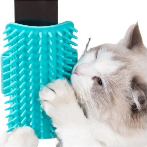 Coin de Mur Brosse de Massage,Brosse De Toilettage Chat,Auto Toiletteur pour Chat,Self Groomer Brosse Massage Chat,Peigne Massage (1/4)