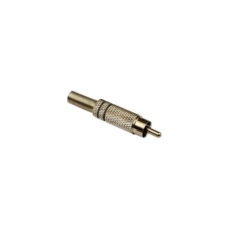 S-IMPULS Connecteur RCA, métal, noir, avec protection anti-pliure