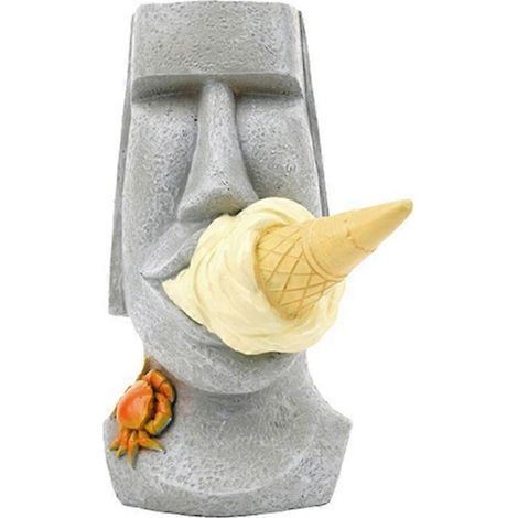 Statue de glace, sculpture de bureau, pot de fleurs de l'île de Pâques, art floral, décoration intérieure A (1/5)