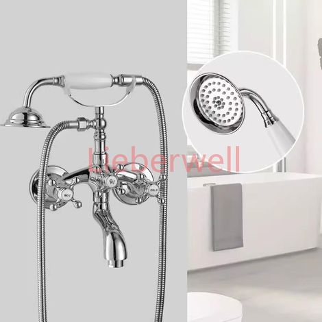 Ensemble de douche en céramique vintage en laiton européen, chaud et froid, or domestique, tige de levage d'appoint, SWC15153