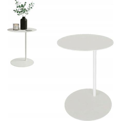 Tavolino laterale per laptop, in metallo, bianco, El Valle S Fi 40x50 (1/5)