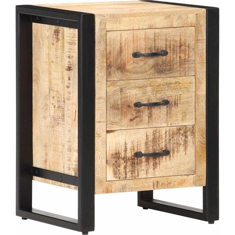 vidaXL Mesita de noche de madera maciza de mango 40x35x55 cm (1/5)