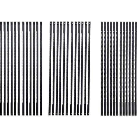 Lames De Scie À Chantourner 36 Pièces Acier 127Mm Goupille Croisée 15 18 24 Dents Coupe Fine Standard (1/4)