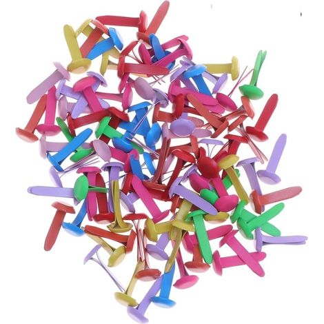 100 Pièces Clous Métalliques Ronds à Deux Pieds en Fer, Fixation Facile pour Scrapbooking et Carterie, pour Activités Manuelles Garçon Fille (1/5)
