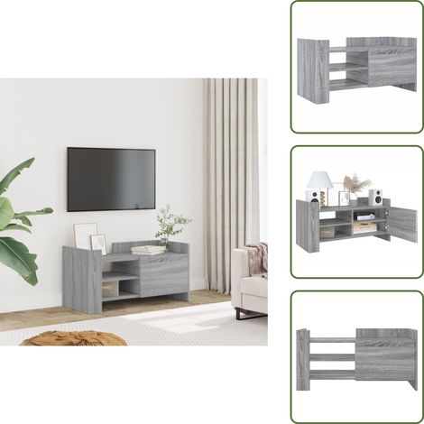 Meuble TV sonoma gris 80x35x40 cm bois d'ingénierie - Meubles Tv - Meuble Tv - Support Tv - Banc Tv - Meuble Rangement (1/5)