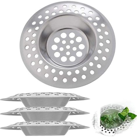 Lot de 4 crépines filtre évier en acier inoxydable – Diamètre 70mm, 50mm intérieur, 7mm hauteur – Installation facile pour cuisine et salle de bain (1/5)