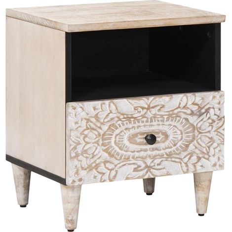 vidaXL Mobiletto da Letto con cassetto Bianco 40 x 33 x 46 cm