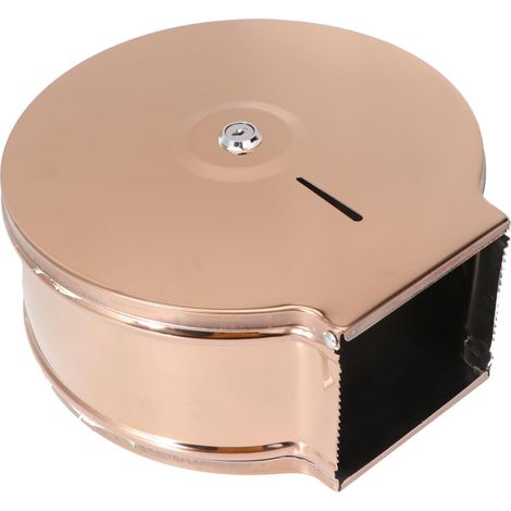Porte-papier toilette rond pour salle de bain, en acier inoxydable 304, couleur or rose, (1/5)
