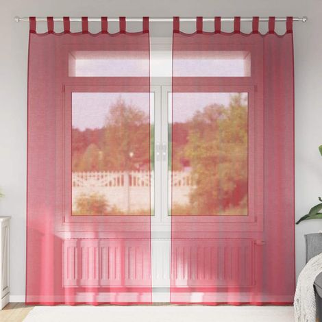 Voile Vorhänge mit Schlaufen 2 Stk. Weinrot 140x225 cm
