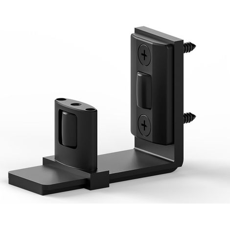 Guide de sol pour porte coulissante, guide réglable pour porte de grange, noir, rouleau de grange pour porte jusqu'à 4,8 cm d'épaisseur, rouleau de sol pour porte de grange, support (1/5)
