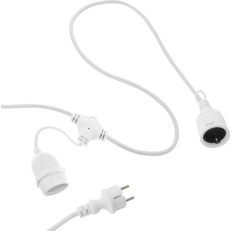 Guirlande 5 ampoules pour extérieur avec E27 calotte IP44 cordon d'alimentation 5m extensible blanc (1/5)