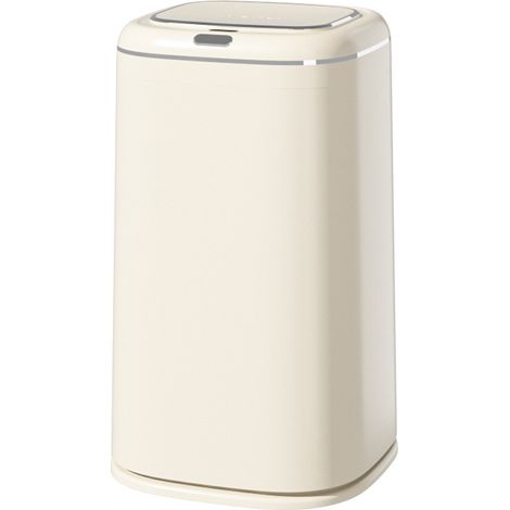 Poubelle automatique de cuisine avec couvercle, capteur de mouvement sans contact, ultra-mince, étanche, intelligente, électrique, convient pour cuisine, chambre, bureau, salle de bain (couleur : beig (1/4)