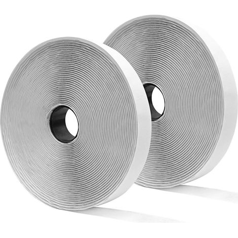 Ruban auto-adhésif auto-agrippant Ineasicer 25 mètres x 25 mm, ruban anti-rayures, largeur 25 mm, 25 m de bande auto-agrippante et 25 m de bande auto-agrippante, blanc