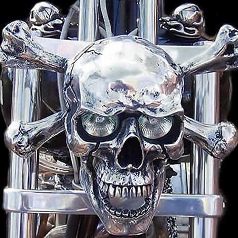 Pendentif Crâne Moto Lampe Tête de Mort Déco Résine Halloween Fête Extérieur Bijoux Éclairage Squelette Style Phosphorescent (1/3)