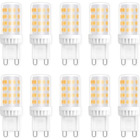 Ampoules LED G9 5W, Equivalente 40W 50W Halogène Lumière, 450LM, Blanc Neutre 4000K, AC 220V, Culot G9 Standard, économie d'énergie, pour Ceiling Lighting, Kitchen, Chambre, Salon, Pack de 10 (1/5)