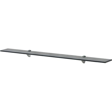 Étagère Tablette en Verre 100 cm Noire à fixer pour une décoration moderne et épurée (1/4)