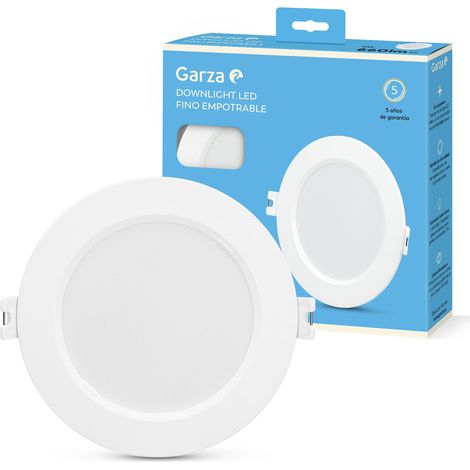 Spot LED encastrable, circulaire, extra plat, 12 cm, 6 W, lumière neutre 4 000 K, 660 lm, 30 000 h, IP20, blanc, économie d'énergie 80% (1/3)